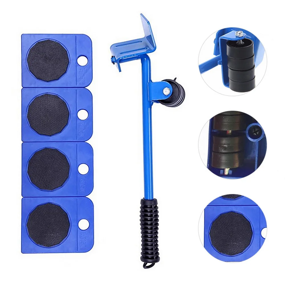 Furniture Lifter Sliders Kit Profession Heavy Furniture Roller Move Tool Set Wheel Bar Mover Device Up for 100Kg/220Lbs-5
