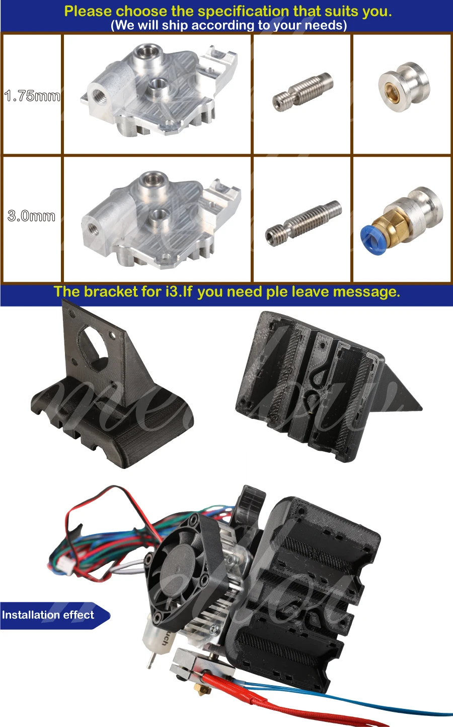 Части 3D принтера Titan Aero V6 hotend экструдер полный комплект/вулкан сопла комплект для рабочего стола reprap mk8 i3 TEVO ANET