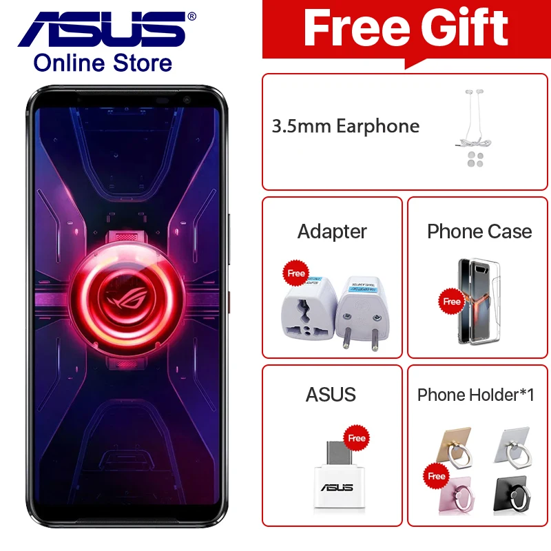 ROG телефон 3 ZS661KS NFC мобильный 6 59 &quot12 Гб ОЗУ 128 ПЗУ Snapdragon 865 + две sim карты 6000 мАч 64 мп