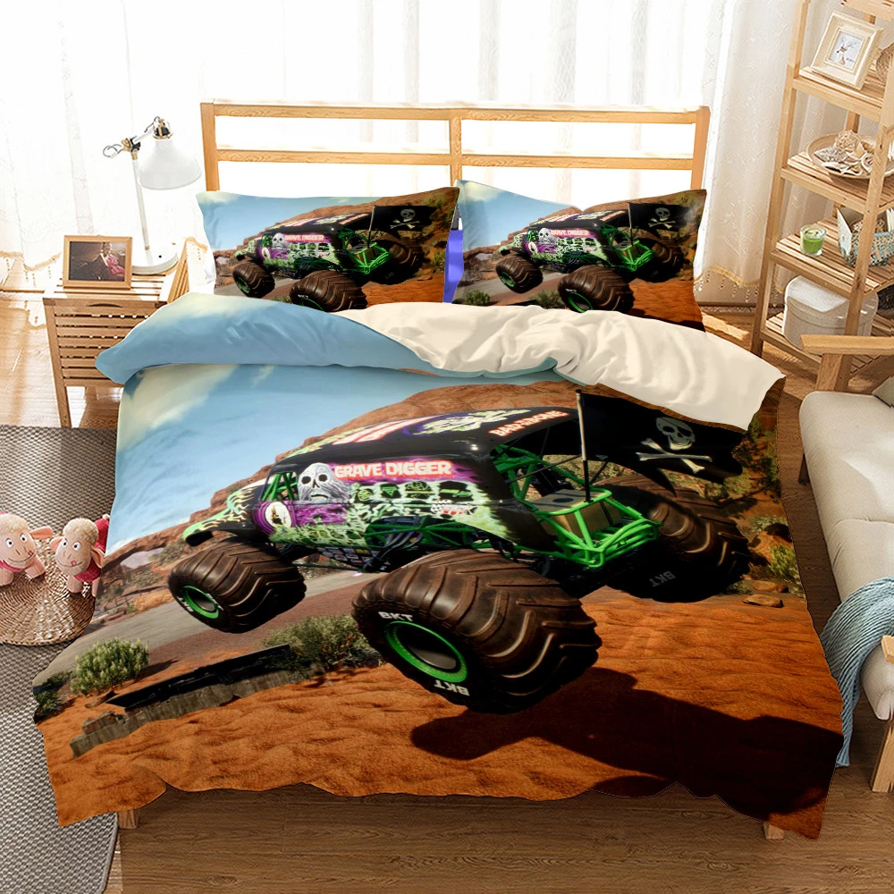 Monster Truck 3D Duvet Cover Set King Queen Double Full Twin Single Bed