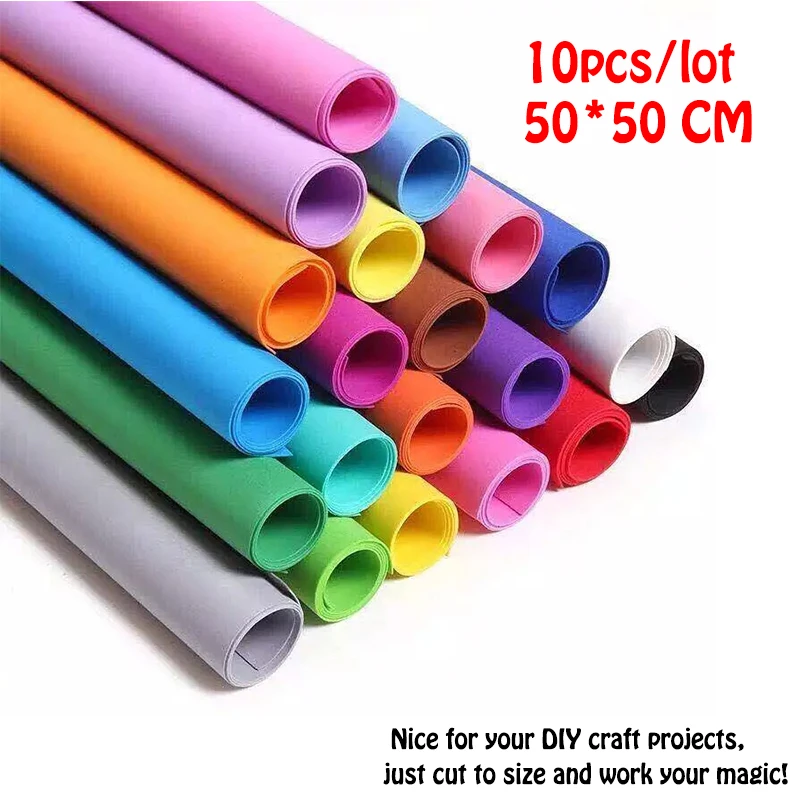 Papel de espuma para manualidades, esponja Multicolor de 24 colores, para manualidades, decoración, regalo, 10 unids/lote, 50x50 CM x 0,1 cm de grosor|decorative decorative|lot lotdecor diy AliExpress