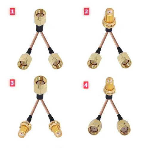 RP SMA/SMA to 2X SMA Male Female One in two Y Type Splitter Combiner WIFI Antenna Extension Cable RG316 RF Coax Pigtail Jumper