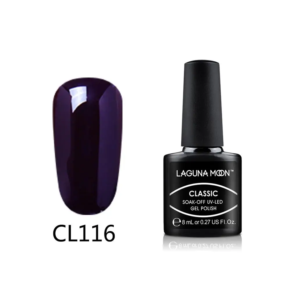 Lagunoon, 8 мл, фиолетовый Цветной Гель-лак для ногтей, окрашивание, замачивание, Полупостоянный гель, УФ-и светодиодный, лампа, эмалированный лак, лак, гель лак - Цвет: 116