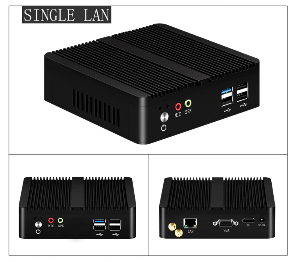 & com Gigabit Bebepc Industrial Fanless Mini Celeron N2830 J1900 N2815 Duplo Lan Windows 10 Linux Computador hd Wi-fi Htpc pc - Imagem 6