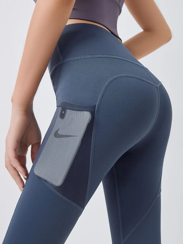 

Leggings Sport Women Fitness High Waist Push Up Leggins Mujer Slim Stretch Soft Legging With Pockets Quick Dry Tracksuit Bottoms