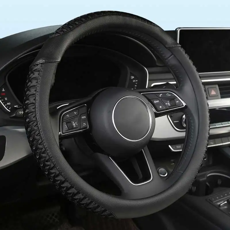 Универсальные чехлы на руль автомобиля модный спортивный стиль для land rover freelander 2 range rover 2 3 sport x9 evoque reveri 3 - Название цвета: Black
