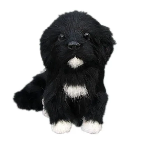 Fancytrader Cute Lifelike Animal Black Dog Plush Toy Realistic Dogs Decoration Gift 2 Models Simulation Newfoundland Dog Toy  (5)