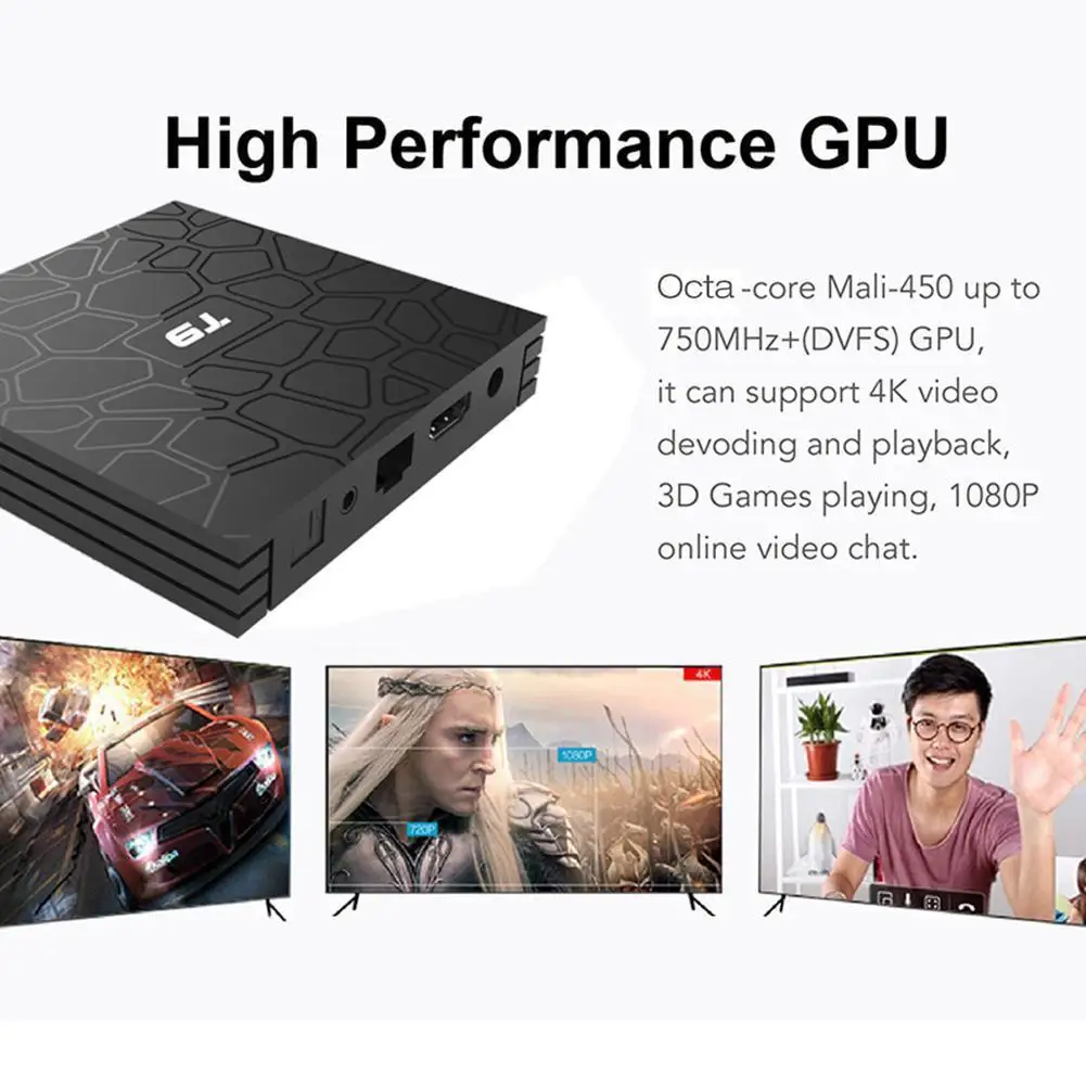 Yiwa T9 Android 8,1 4+ 32GB RK3328 Smart tv Box 2,4G wifi 4K BT медиаплеер