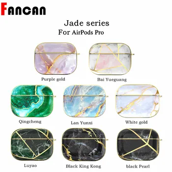 

luxury protective case For Airpods pro case IMD+plating+PC's high-end marble airpods pro accessories For Apple airpods pro case