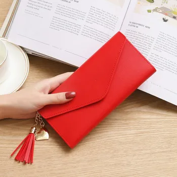 

Women Leather Slim Wallet Long Design Trifold Credit Card Holder Organizer Purse Best Sale-WT