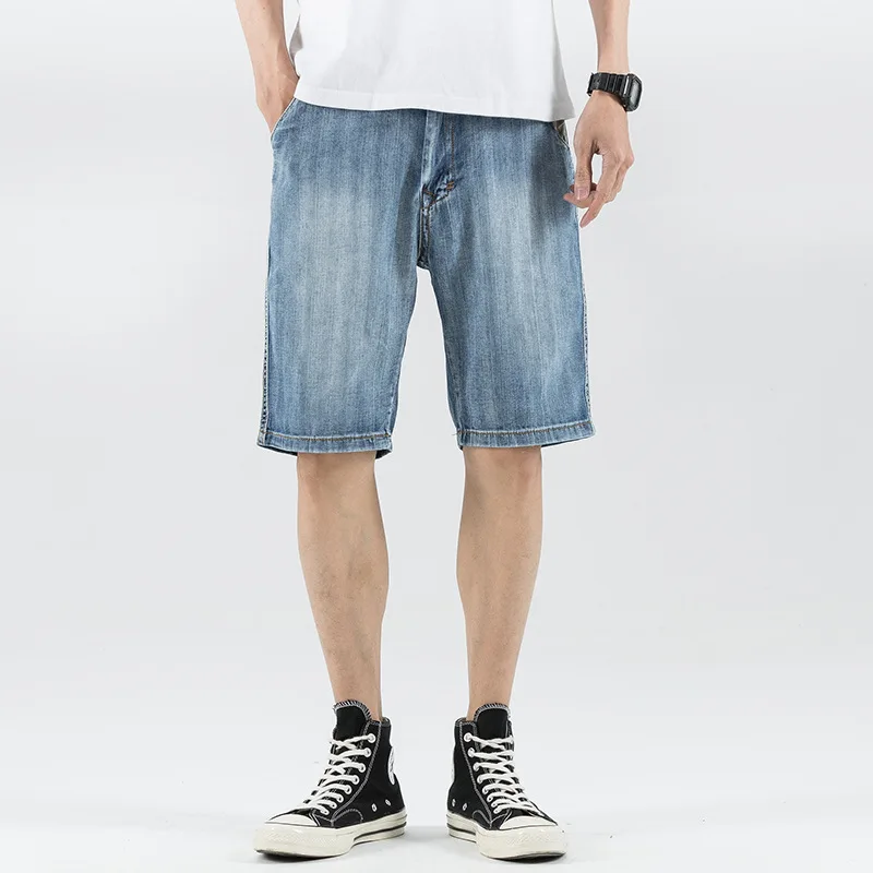 ICPANS, Арбузные полосатые тонкие летние повседневные шорты, мужские джинсовые шорты до колен, мужская одежда размера плюс 28-38, 40, 42