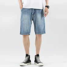 ICPANS, Арбузные полосатые тонкие летние повседневные шорты, мужские джинсовые шорты до колен, мужская одежда размера плюс 28-38, 40, 42