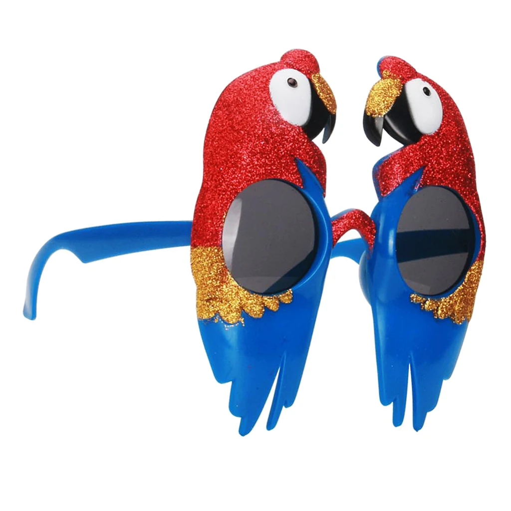 Birthday Glitter Red Blue Parrot Bird Macaw Party Glasses Cosplay Photo Prop
