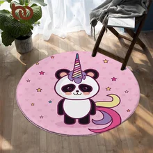 Постельные принадлежности, круглый коврик с пандой, мультяшный игровой коврик для пола, декоративный коврик для гостиной с животными, коврик с единорогом, 100 см, домашний коврик