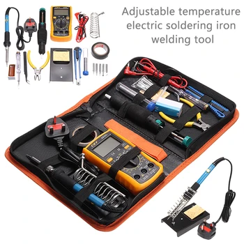 

60W 110V/220V Temperature Electronic Welding Irons Repair Tool Soldering Iron Kit with Multimeter Soldering Tips Welding Tool
