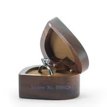 Креативные деревянные Любовь Украшения ручной работы Коробка кольцо для предложения свадебное кольцо коробка для хранения ретро портативный сюрприз форма сердца декоры