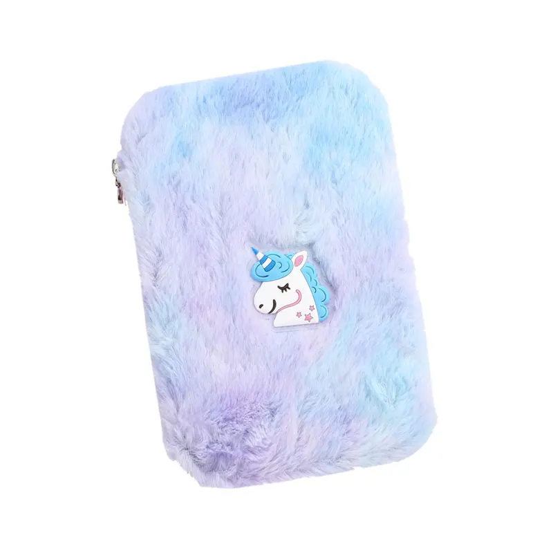 TOPSTHINK пенал Единорог креативный большой канцелярский многослойный мешок пух войлочная коробка пенал для девочки - Цвет: blue