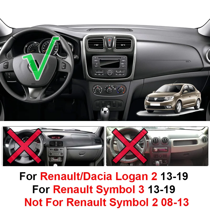 Xukey для Renault Dacia Logan 2 2013- Renault Symbol 2012- левый руль приборной панели автомобиля крышка приборной панели Даш коврик