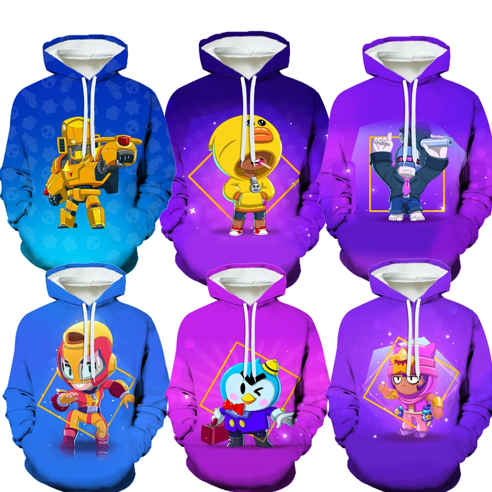 Estrellas sudaderas con capucha Leon Spike Cuervo Sudadera con capucha de los niños 3D personaje del juego de alta calidad Browl sudaderas ropa de Jersey para niño traje