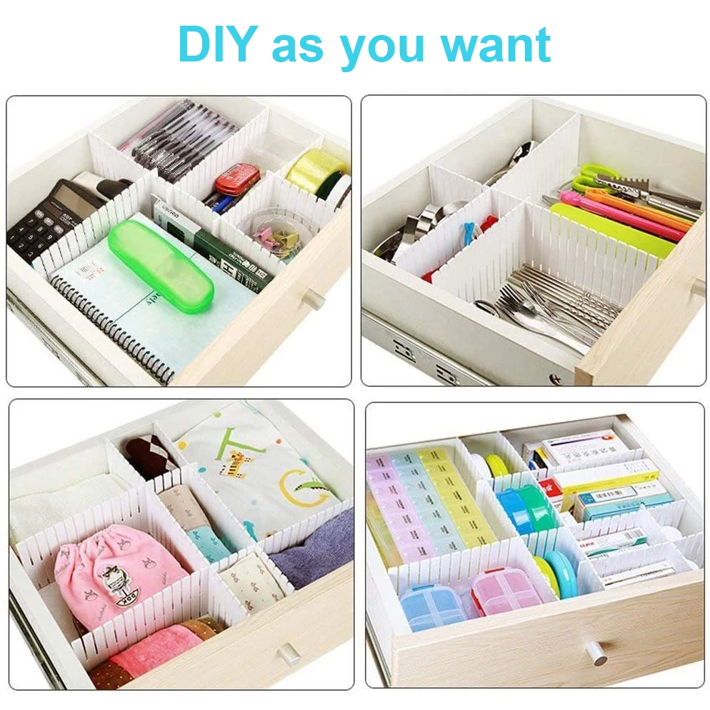 Adjustable Grid Drawer Dividers DIY Plastic Closet Separator Tidy