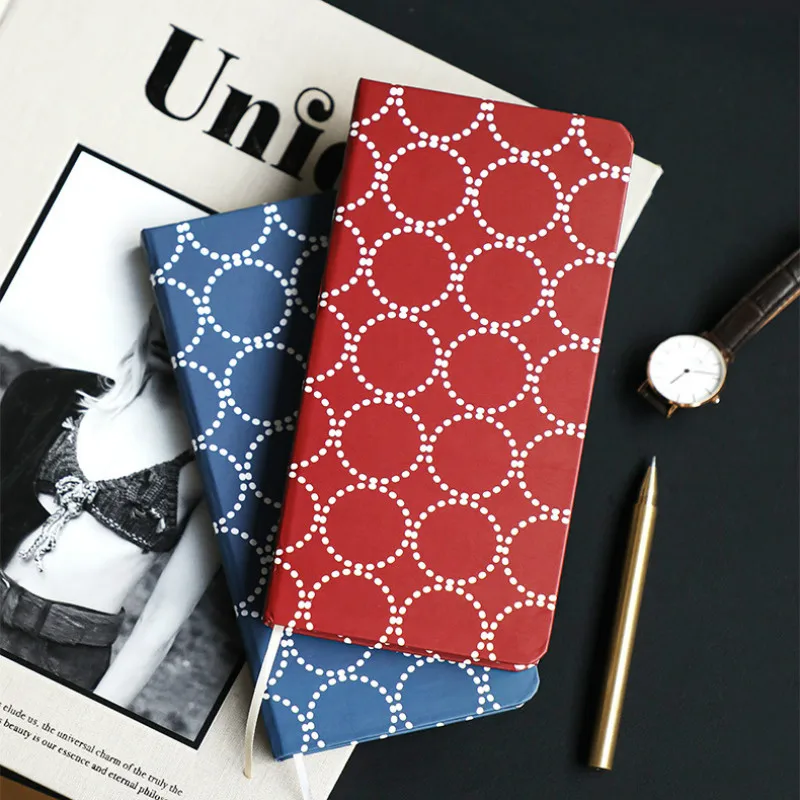 

2021 Pure Red Colors Hardcover Weekly Planner 94*191mm Undated Yearly Monthly Weekly Scheduler Diary Notebook 94*191mm