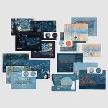 3 шт./партия, винтажные конверты Ван Гога, полупрозрачные конверты серной кислоты, уплотнительные наклейки, набор для приглашения, поздравительные канцелярские принадлежности