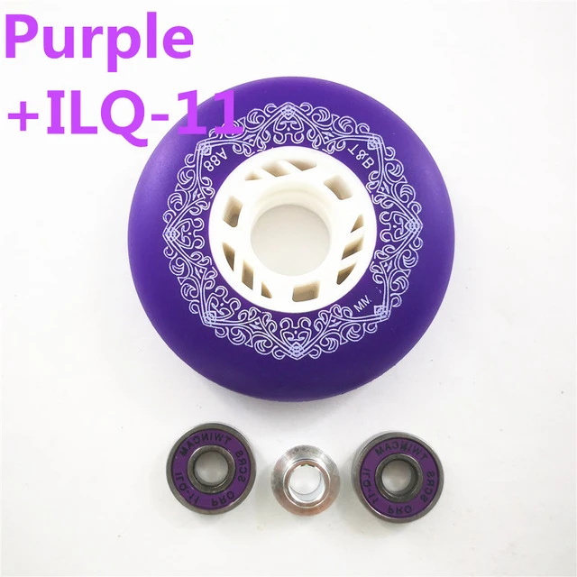 purple ILQ-11 4 шт./партия 88A скользящие роликовые коньки колеса для Ролики SEBA hv High WFSC KSJ для powerslide для RB раздвижные тормозные Дрифт колеса - Цвет: purple ILQ-11