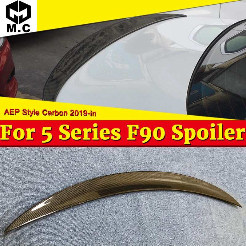 

For BMW F90 M5 Rear Trunk Spoiler Tail Wing P Style Carbon Fiber 5-Series 525i 530i 540i 545i Gloss Black Wings Spoiler 2019-in