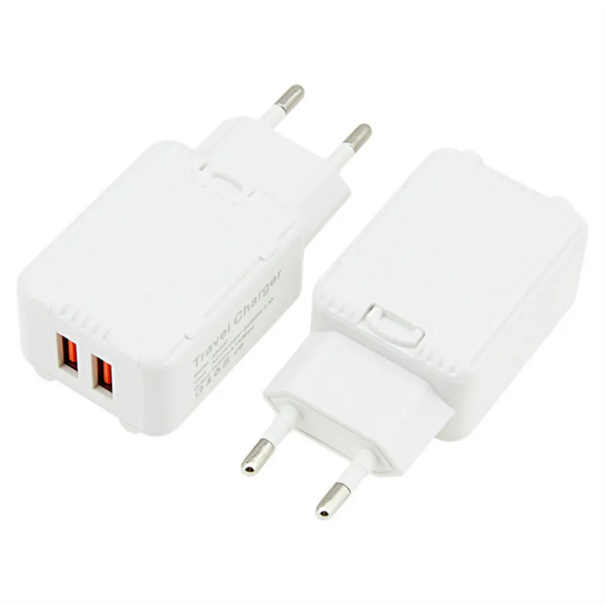 500 шт. стены Зарядное устройство 2-Порты и разъёмы USB 24 Вт ЕС Разъем для iPhone samsung htc