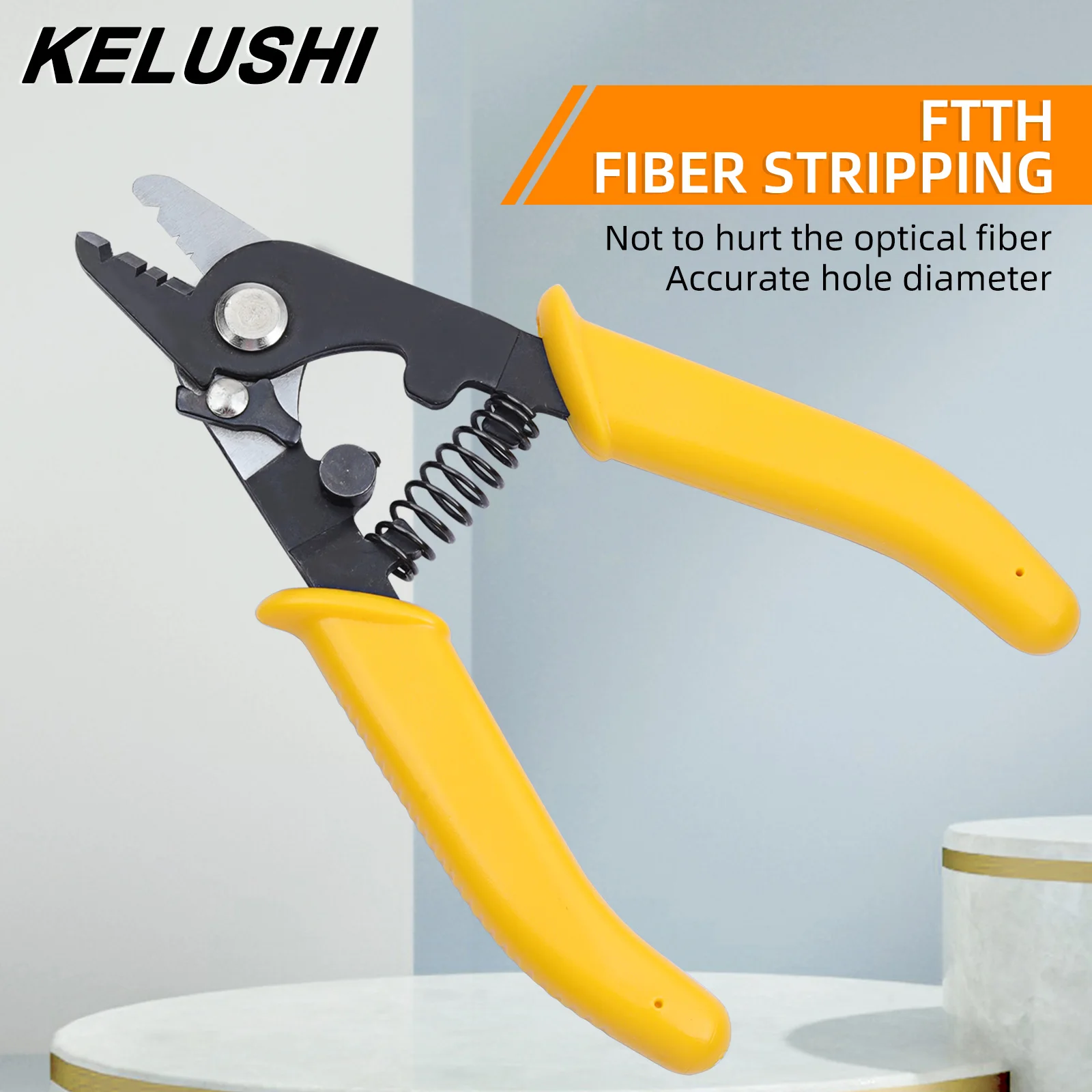 KELUSHI FTTH Fiber stripping tool three-port Fibre Stripping Pliers Optical Wire Strippers | Мобильные телефоны и