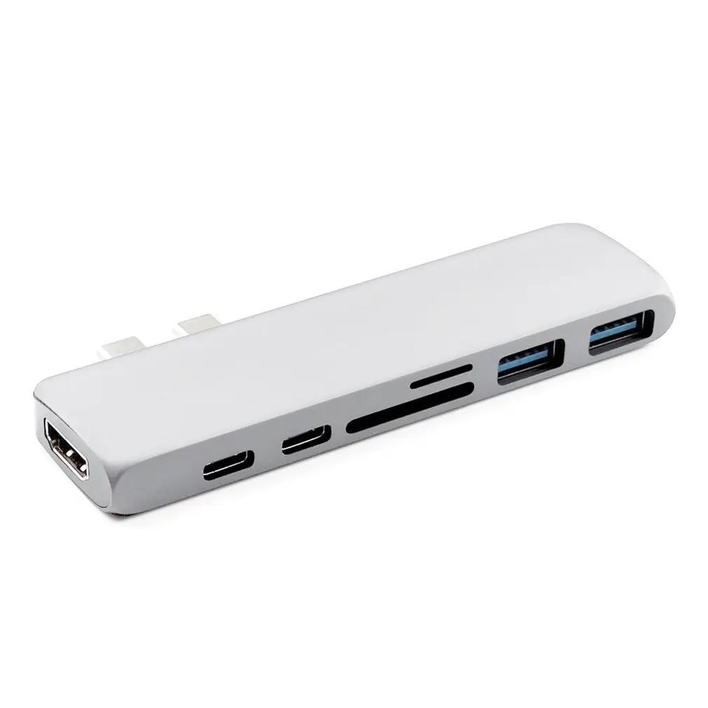 Двухпортовый Usb C концентратор 4K Hdmi адаптер Thunderbolt 3 двойной Usb 3,1 тип данных C концентратор Tf Sd Pd адаптер для Macbook Pro Air 13