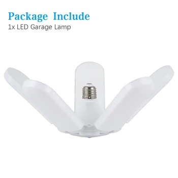 

Hot E27 LED Garage Lights Foldable 5 Adjustable Fan Blades Garage Lamp Deform Light 75W 85V-265V Cold White Light For Warehouse