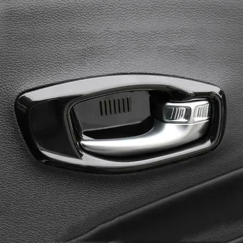 

4PCS Parts Door bowl cover trim Car 4pc ABS Black Easy to use operate For Jeep Compass 2017-2020 Decorate your car accessory
