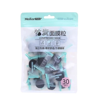 

30Pcs Black DIY Compressed Whitening Facial Natural Bamboo Charcoal Mask Paper Disposable dropshipping 2019 TSLM1