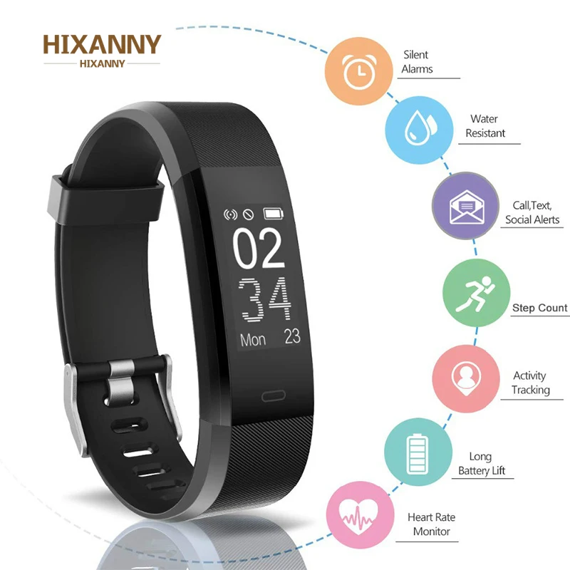 

Smart Watch for Men Women Heart Rate Monitor Blood Pressure Fitness Tracker Color Screen Sport Smartwatch Band for iOS Android