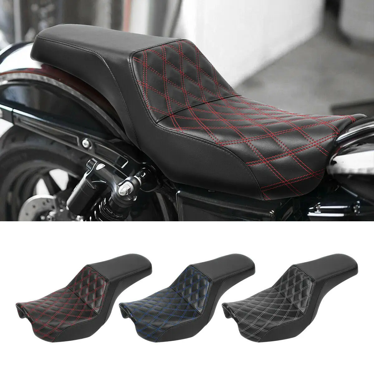 Мотоциклетное сиденье для Harley Dyna Fat Street Bob Low Rider Super Wide Glide Custom 2006-2017 FXD FXDWG FLD Driver |