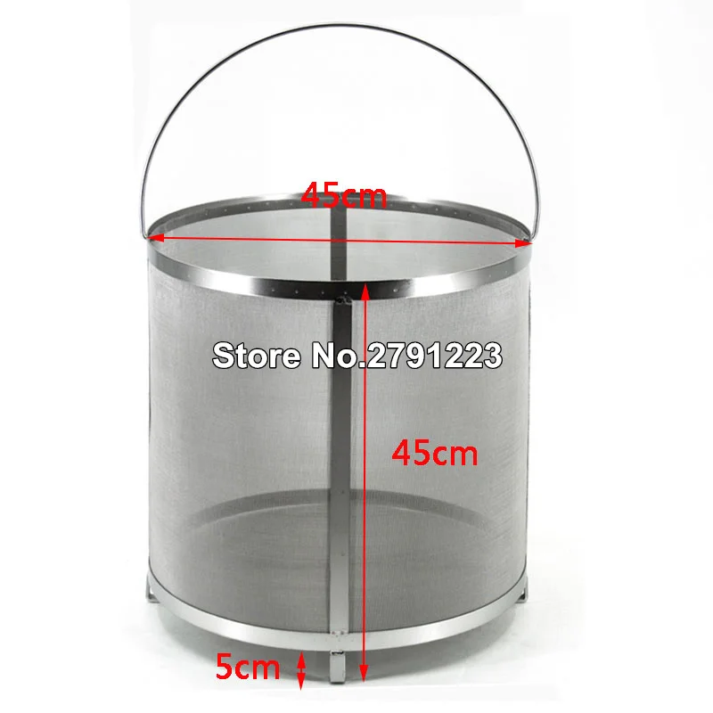 45*45cm 300&mu;m Beer Wine House Home Brew Filter Basket Stainless Steel Strainer Cylinder Barware Bar Tools