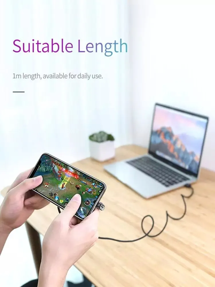 ROCK USB кабель для iphone 2.1A кабель для быстрой зарядки для игр провод 180 градусов u-образный плетеный шнур для синхронизации данных для iphone 11pro x 8 7 6