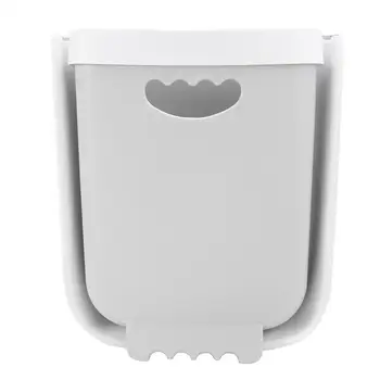 

1Pc Folding Trash Can Wall-mounted Waste Container Garbage Bin Wastepaper Basket