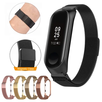 

Bracelet For Mi Band 4 Strap Miband 4/3 Metal Stainless Steel Milanese Magnetic Mi Band 4 3 Wrist Strap Wristband Belt Accessors