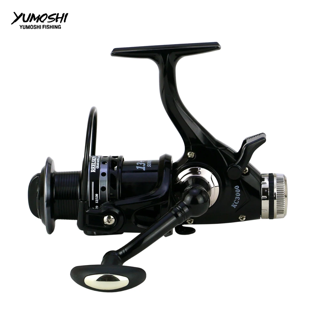 YUMOSHI Fishing Reel Double Brake 5.2:1High Speed 14BB Spinning Metal Spool Saltwater Carp 3000-6000 | Спорт и развлечения