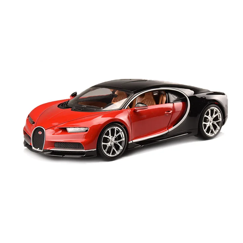 Bburago 1/18 1:18 Bugatti Chiron спортивный гоночный автомобиль Транспортное средство литье под давлением дисплей Модель игрушки на день рождения для детей мальчиков и девочек - Цвет: Bugatti Chiron Red