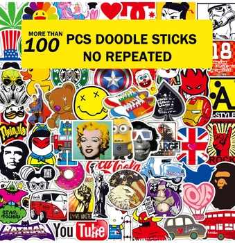 

100 graffiti stickers personality trend luggage stickers tide brand laptop guitar decoration waterproof stickers graffiti sticke