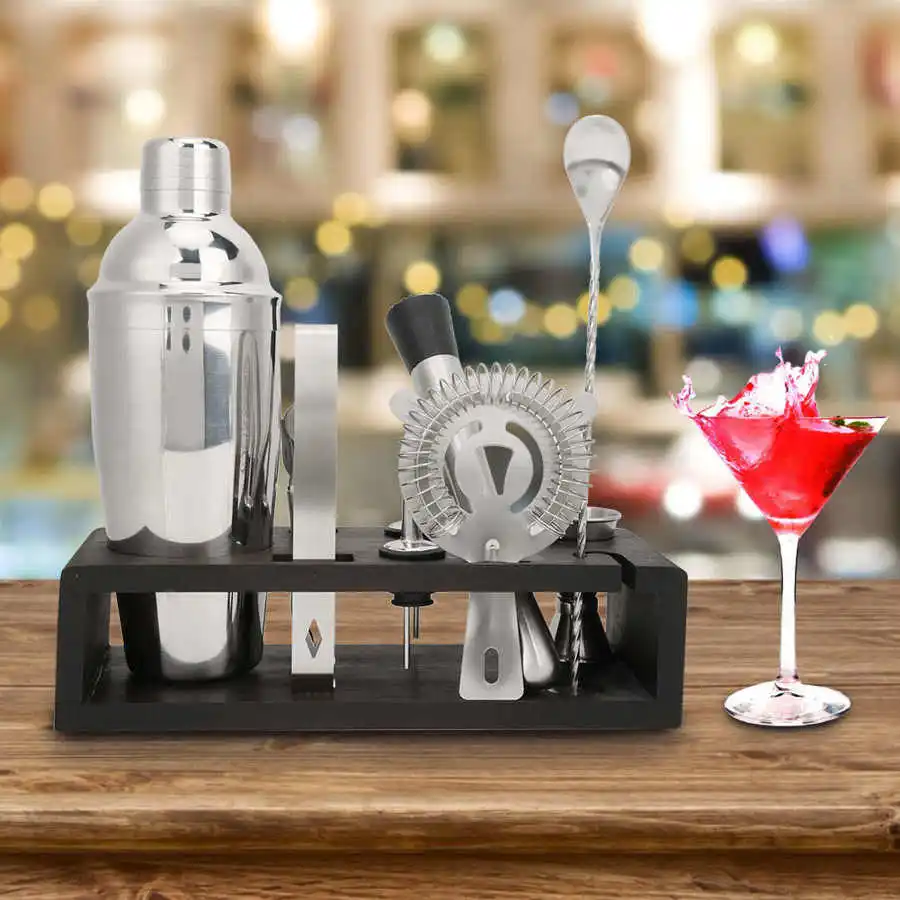 

10Pcs/Set Cocktail Shakers Mixer Set Stainless Steel Barware Bar Bartender Tools Kit for Kitchen Bar Tools