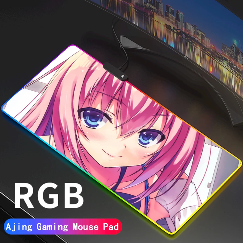巨乳アニメセクシーな女の子rgbゲーミングマウスパッドコンピュータマウスパッドバックライトモウズ大デスクキーボードledマウスマットサポートdiy マウスパッド Aliexpress
