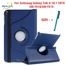 360 giratoria caso para Samsung Galaxy Tab A 10,1 de 2019 T510 T515 soporte cubierta de cuero de PU para SM-T510 SM-T515 10,1 cubierta de pulgadas + Stylus(China)