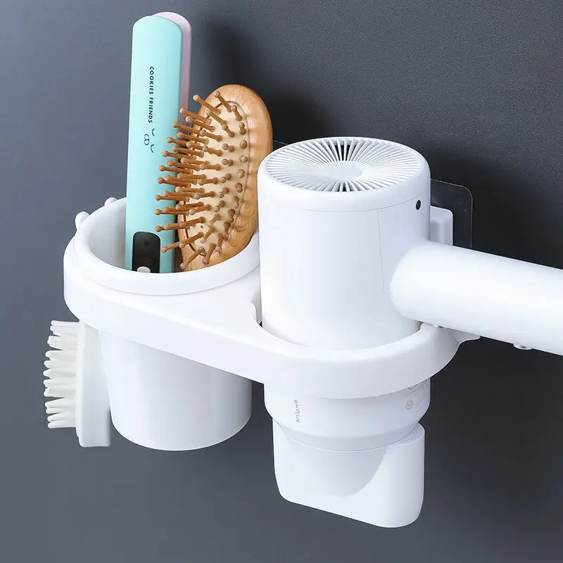

Punch-Free Hair Dryer Creative Bathroom Storage Rack Wall-Mounted Storage Shower Rack Wc Accessories Bathroom Accessories