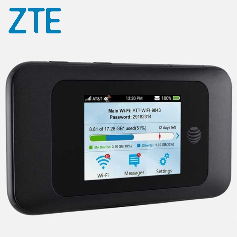 Unlocked AT&T Velocity 2 (ZTE MF985) 4G LTE 600Mbps Mobile Hotspot Wifi  5gRouter With Sim Card Slot signal booster for spectrum wifi