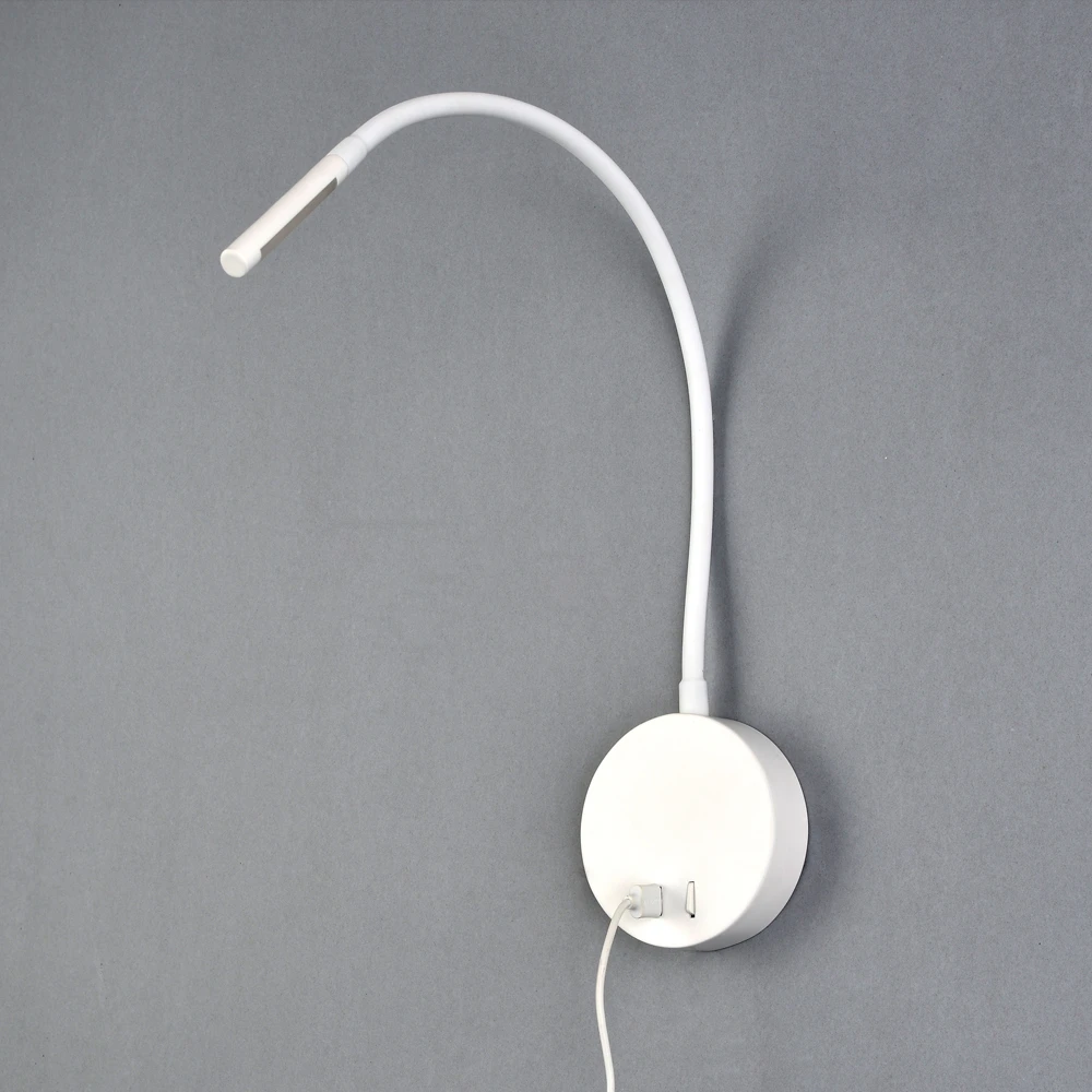 zerouno luz lampara de lectura led de pared para dormitorio varita flexible con puerto usb para casa hotel loft mesita de noche libro luz