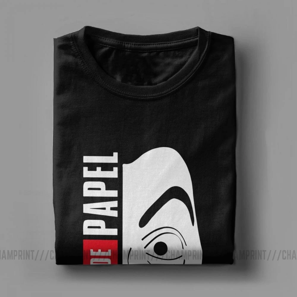 Мужская футболка La Casa De Papel Mask винтажный бумажный дом из 100% хлопка с круглым